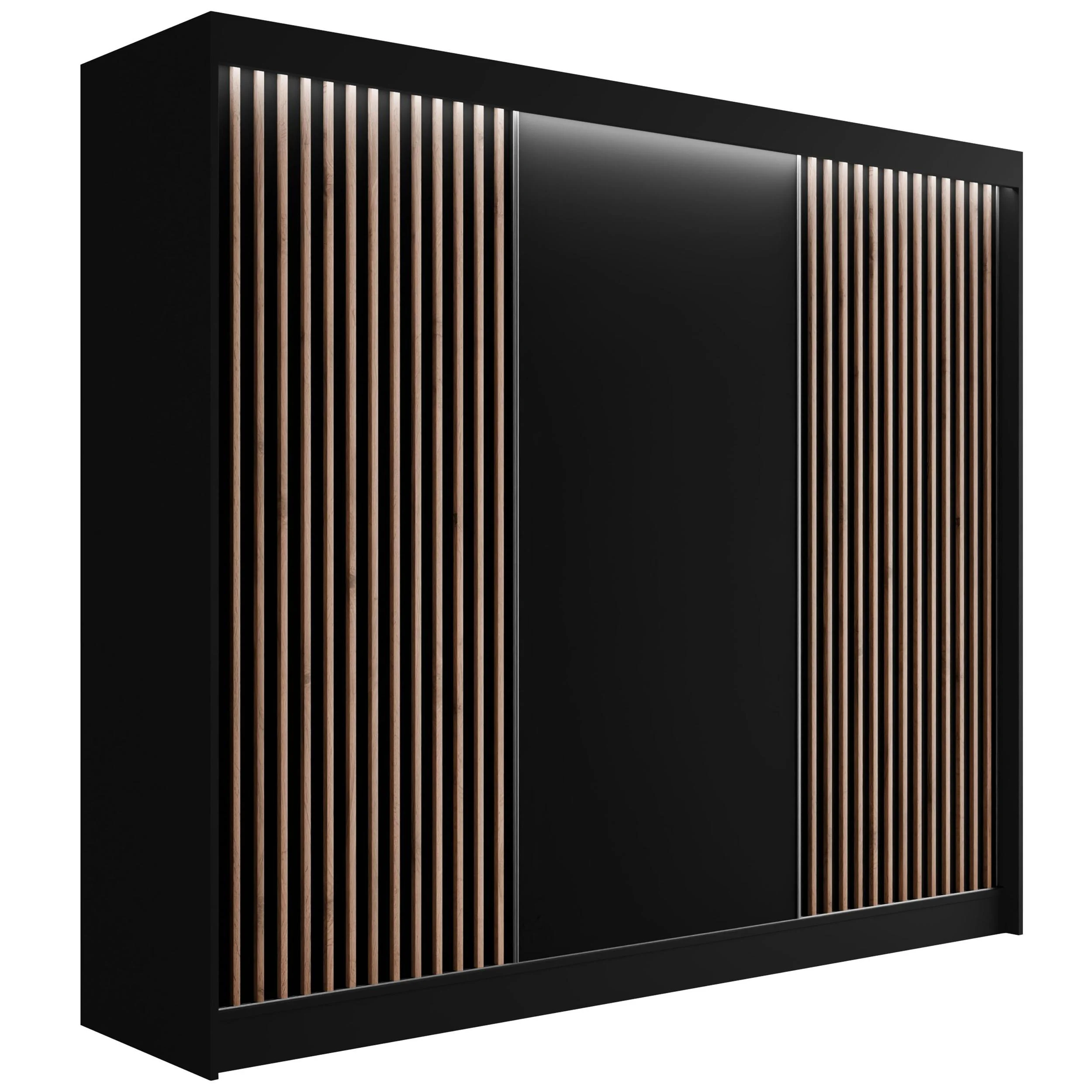 Szafa LED z drzwiami przesuwnymi i lamelami VILANv2 250 x 215 cm