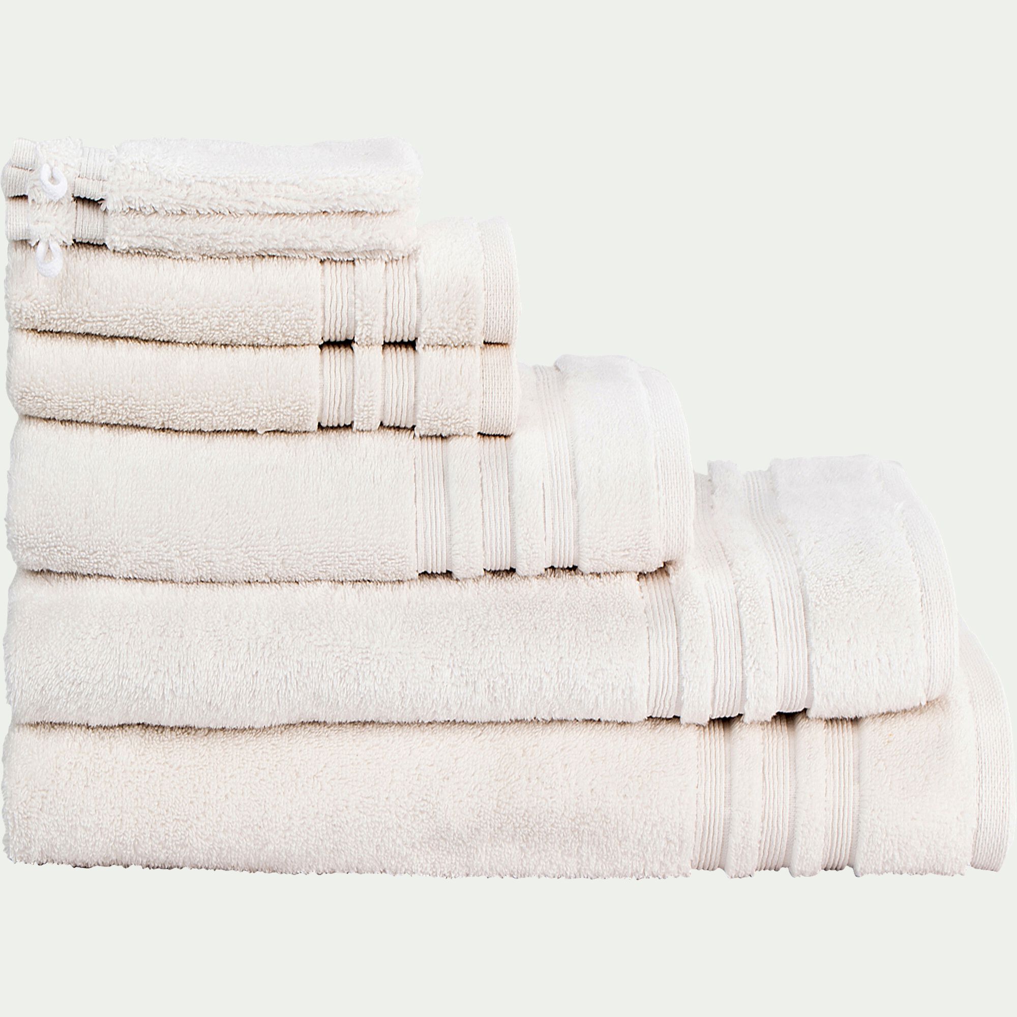 NOUN - Drap de douche bouclette en coton - blanc ventoux 70x140cm
