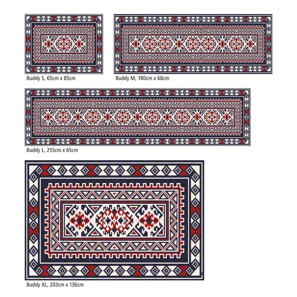 Vinyl Teppich »Madai«, BxL:180 cm x 68 cm, blau|weiß|rot