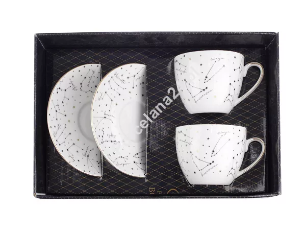 Komplet 2 filiżanek ze spodkiem 0,3 L (4 el) Bogucice - Zodiak White 1038