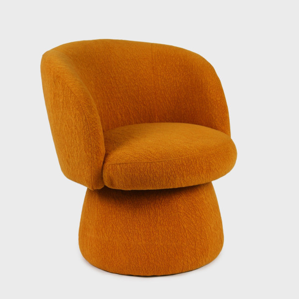 Fotel CONFORT obrotowy musztardowy 70x75,5x80 cm HOMLA