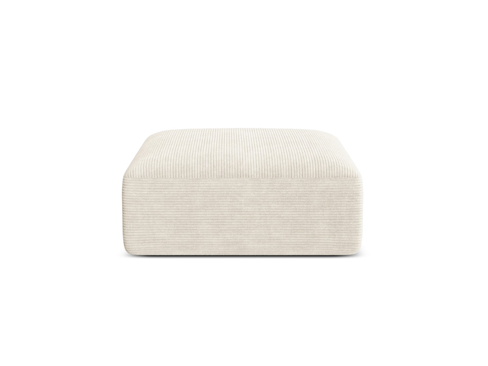 Cosmopolitan Design Poef Campi ribfluwelen ivoor - 90x90x40cm