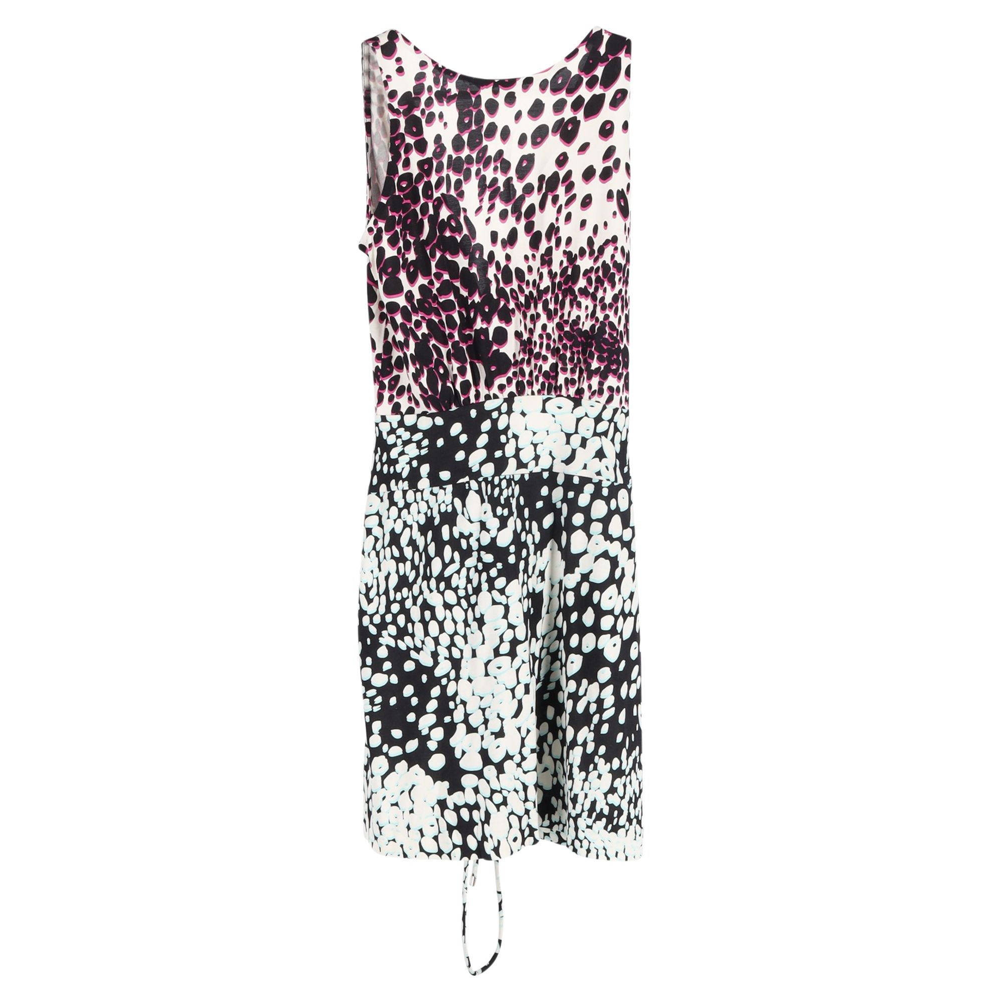Diane Von Furstenberg Preloved Drawstring Front Mini Dress in Multicolor Silk