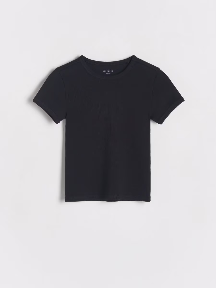 Ribbed Cotton T-Shirt