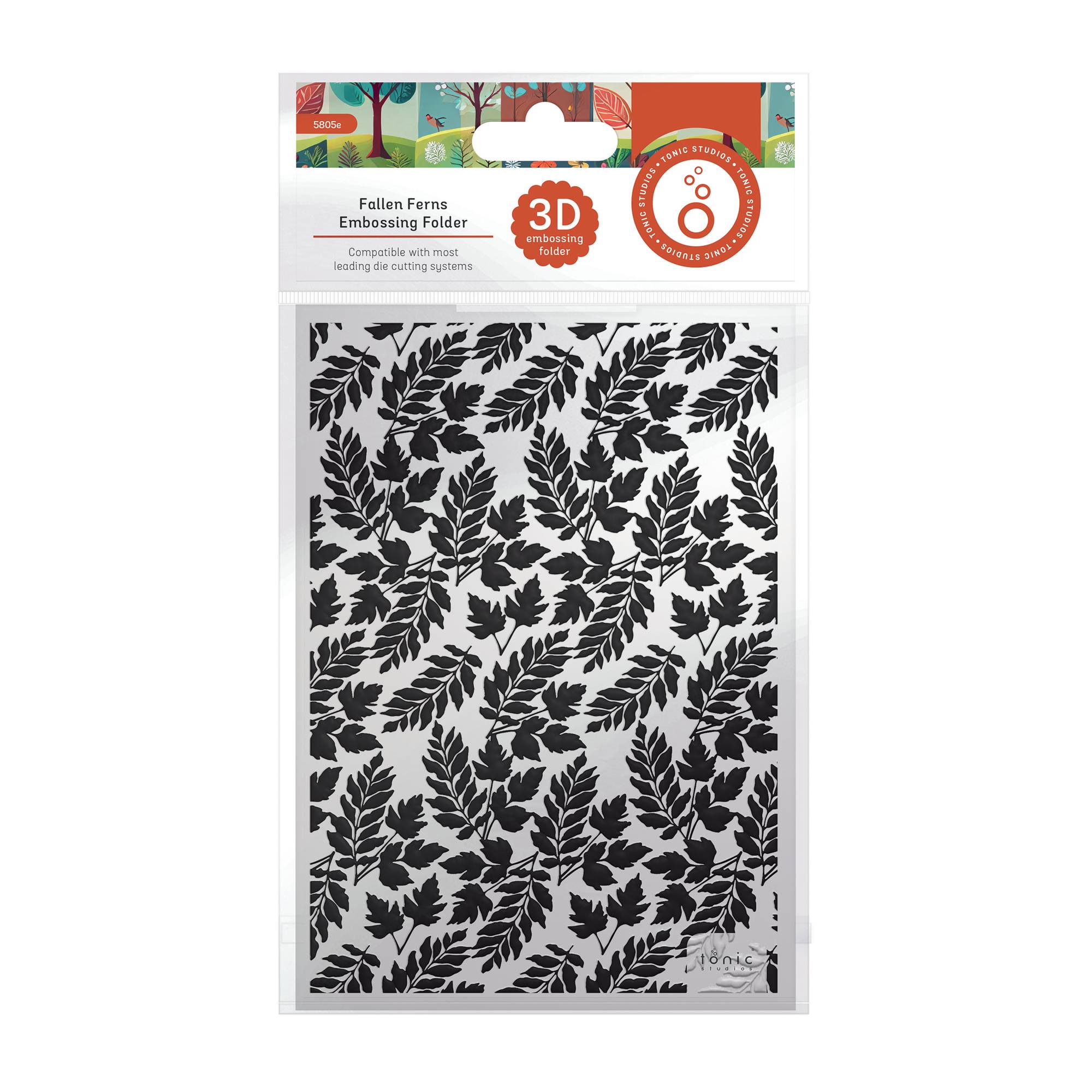 Tonic Studios Fallen Ferns Embossing Folder 5 x 7 Inches