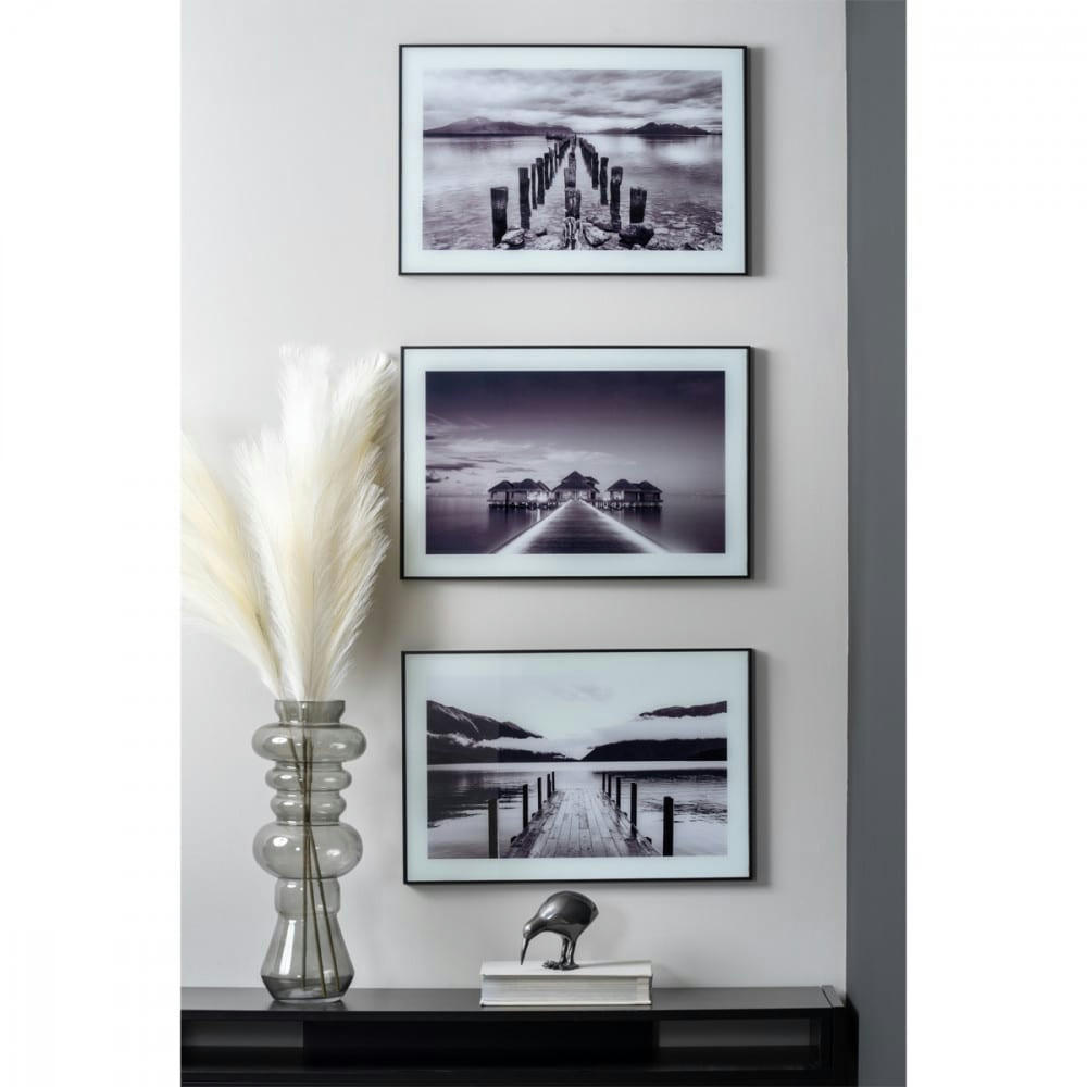 - Cadre et photo d'art noir et blanc poles in water verre noir
