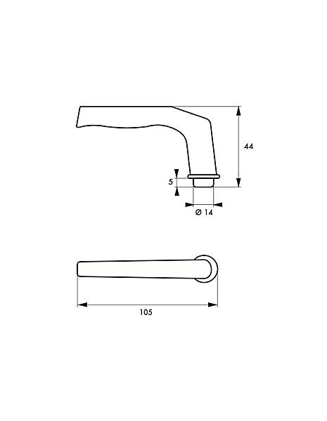Paire de béquilles Alsace pour porte, carré 8mm, 2 portées, argent - THIRARD