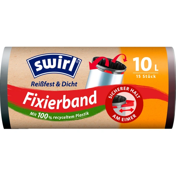 Müllbeutel, Fixierband, 10 l, 15 Stück