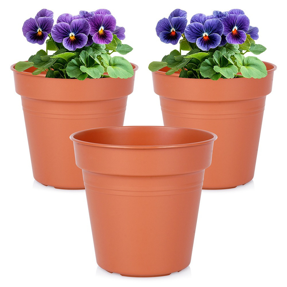 Doniczka ogrodowa plastikowa okrągła 13 cm 3 szt.