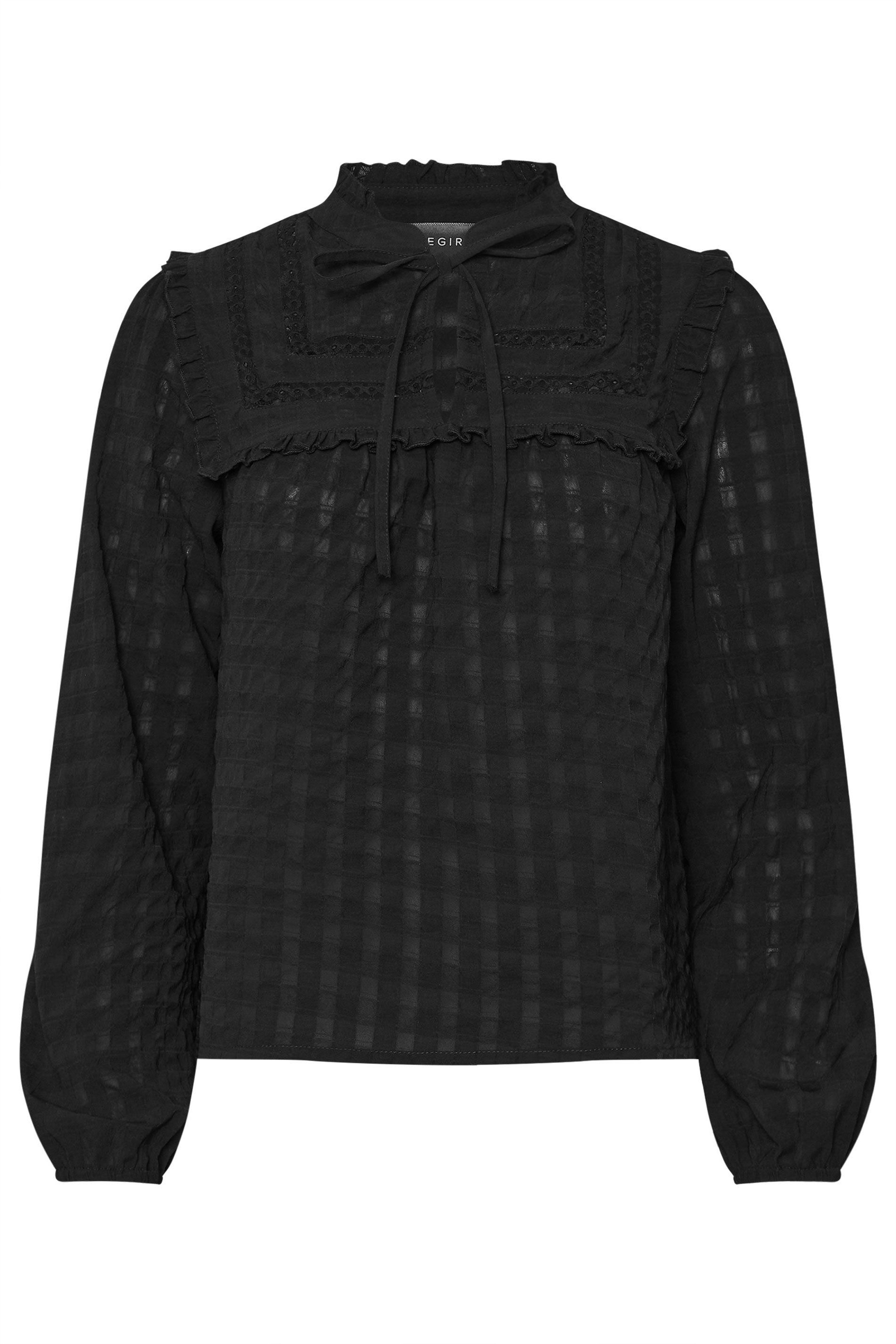 PixieGirl Petite Crinkle Tie Neck Blouse