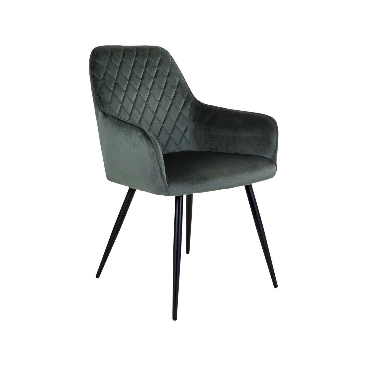 COLGA - Chaise moderne en velours côtelé vert