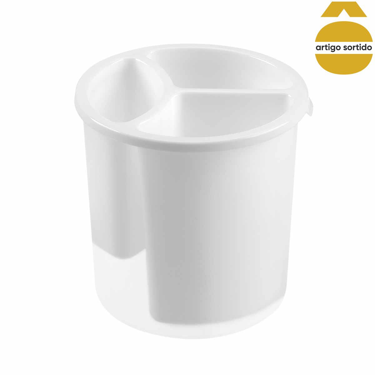 Porta talheres redondo com 3 divisórias