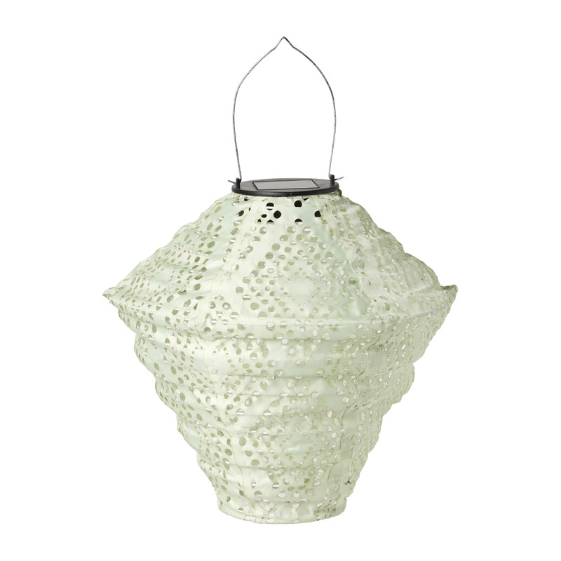 Solar barok lampion ruit - groen -&Oslash;24x28 cm