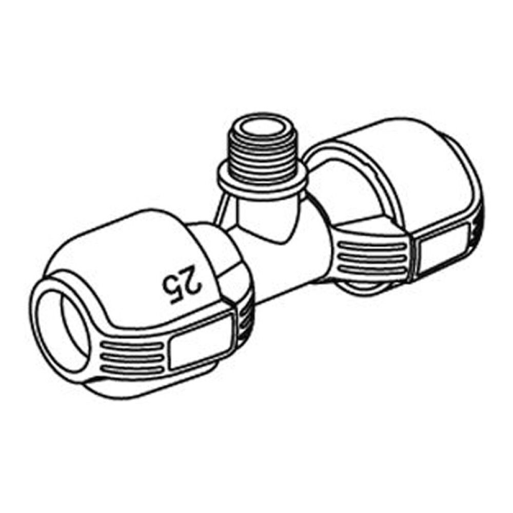 T-STYKKE GARDENA 1/2" 25MM