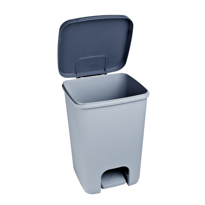 Poubelle à pédale Essentials gris clair et anthracite 40 L CURVER