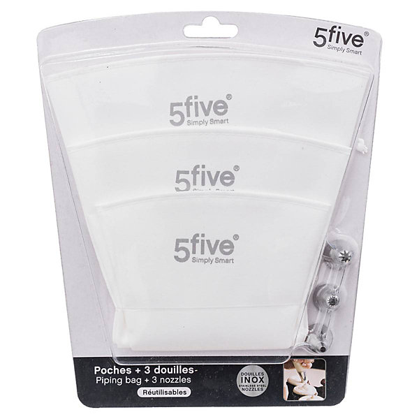 3 poches à douilles réutilisables - 5Five