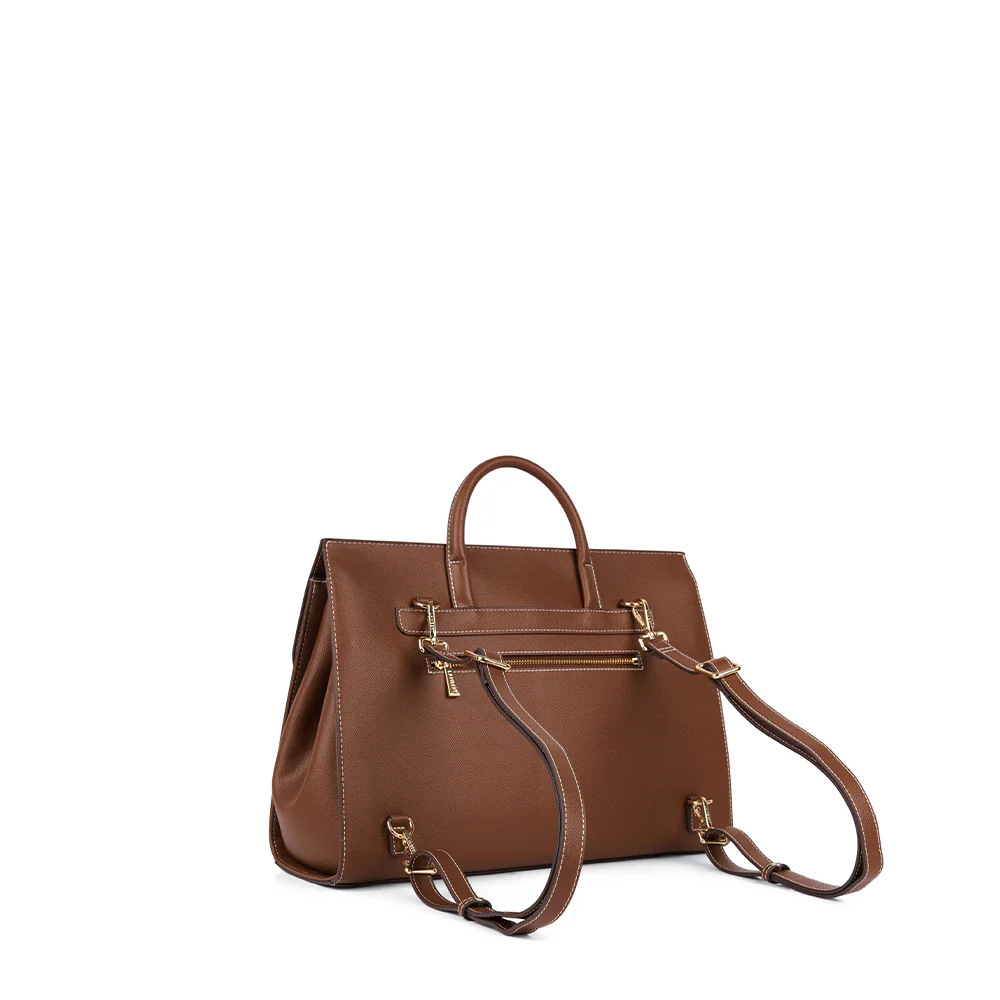The Vivienne – 3-in-1 Hazelnut Backpack in Vegan Leather