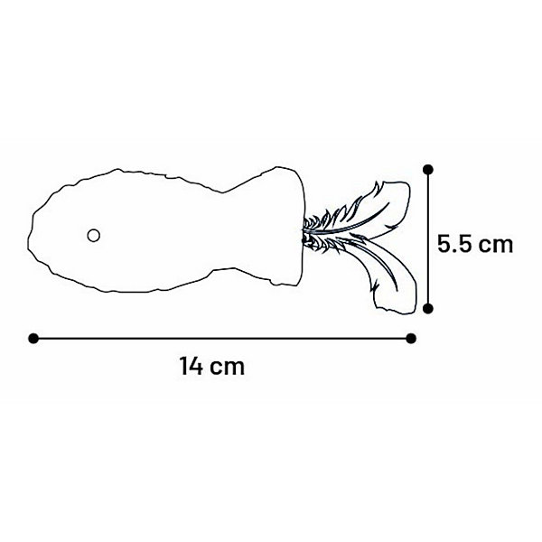 Jouet Justo poisson 14 par 5 par 2 cm Brun &Jaune pour chat