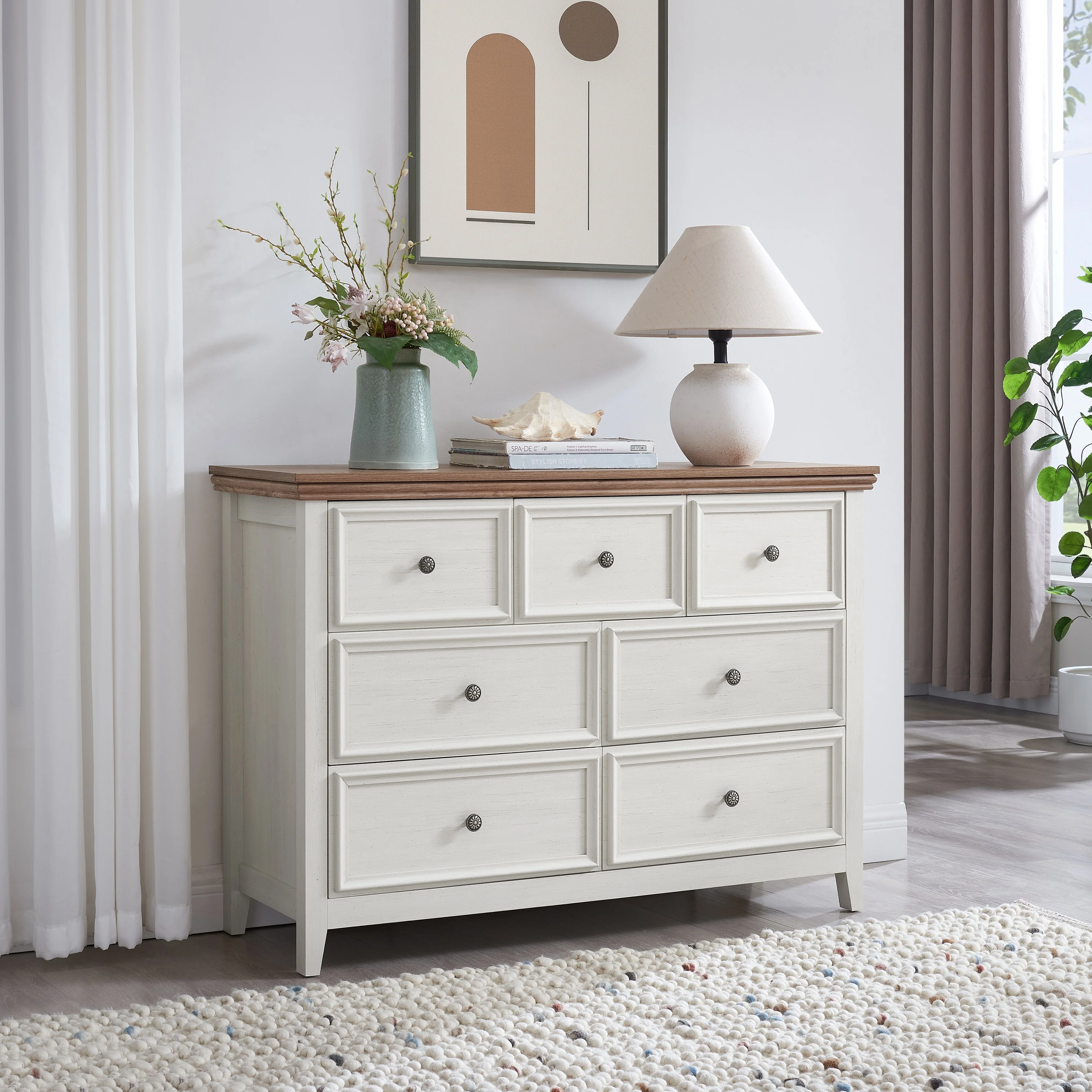 Roomfitters Modern Drawer Dresser, Chest of Drawers with Closet Organizers and Storage, Farmhouse Style Clothes Cabinet