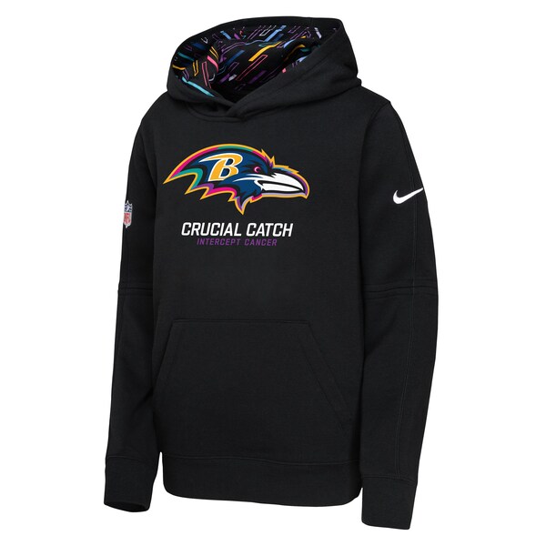 Baltimore Ravens Nike Youth 2024 NFL Crucial Catch Pullover Hoodie - Black