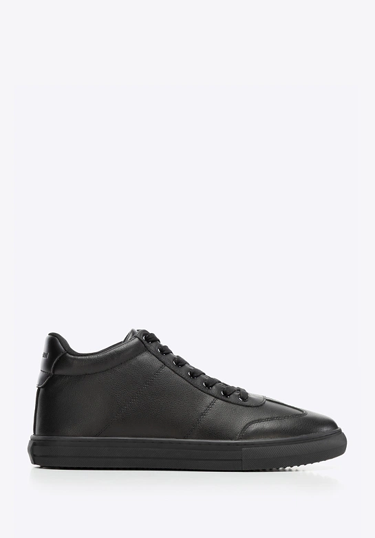 Męskie sneakersy z naturalnej skóry licowej czarne