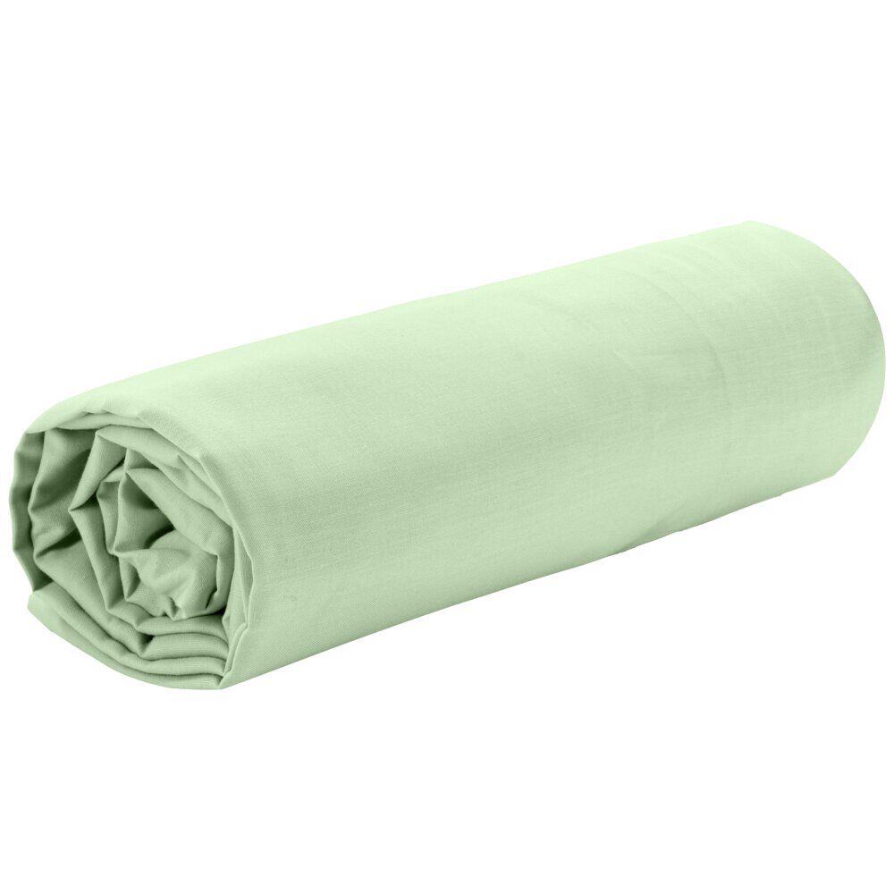 Drap housse 140x200cm 1 personne vert
