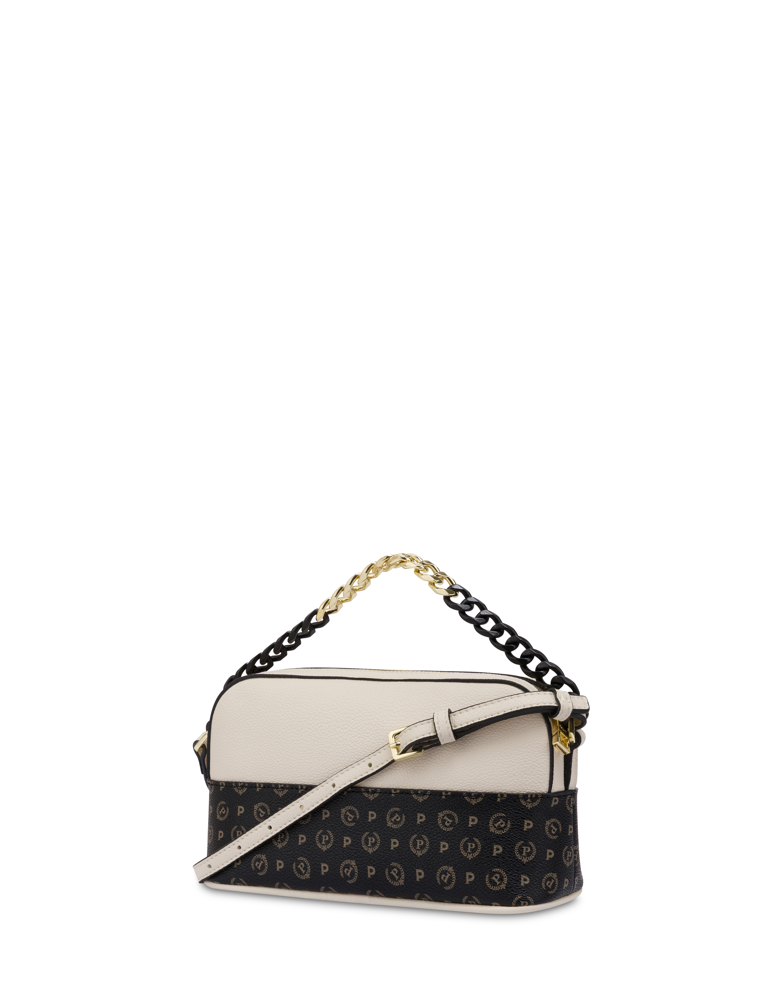Camera Bag Link In Pu E Heritage Pvc Avorio/nero