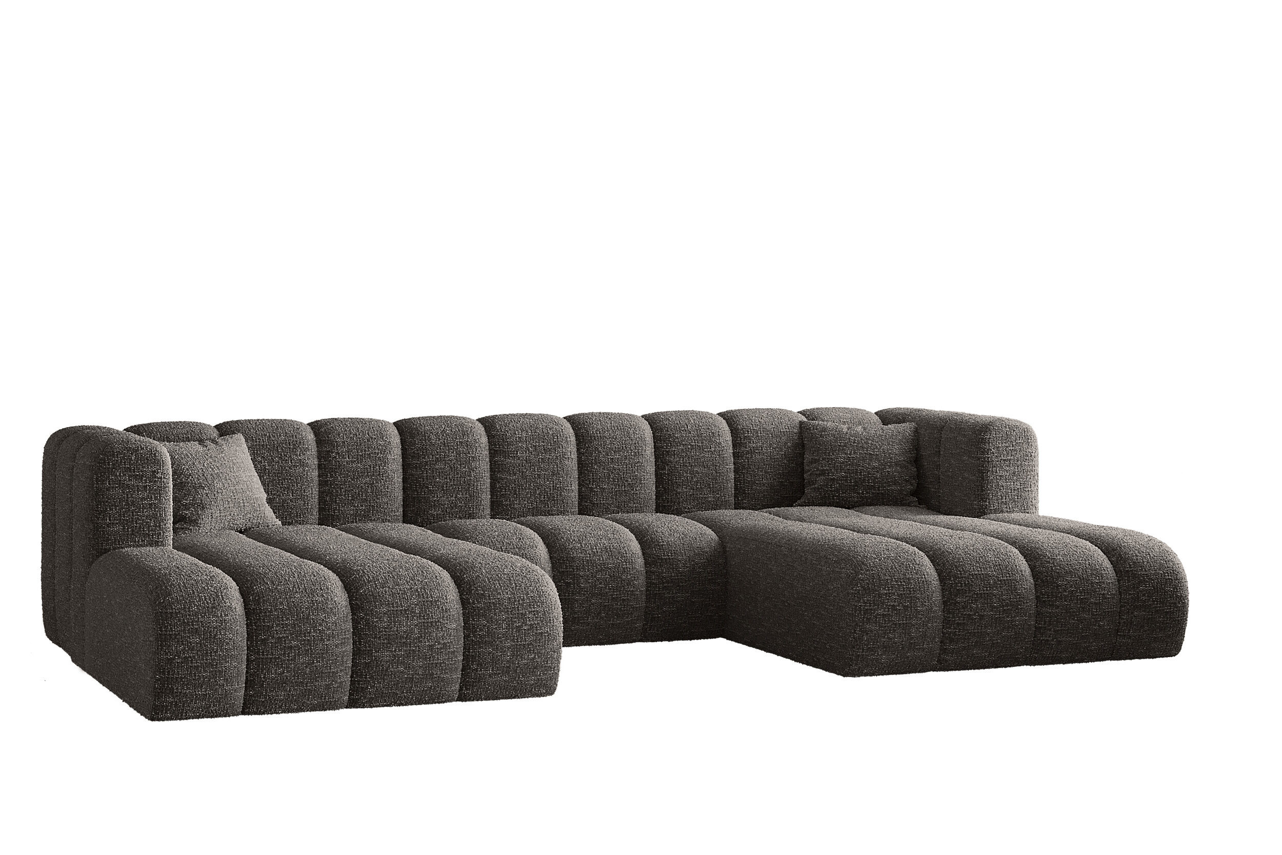 Sofa narożna w kształcie litery U, Grand modułowa z tkaniny Haga Grafitowy