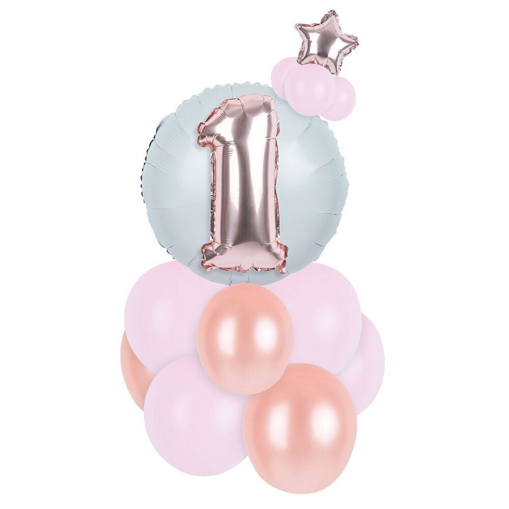 Kit ballon chiffre 1 bleu ou rose