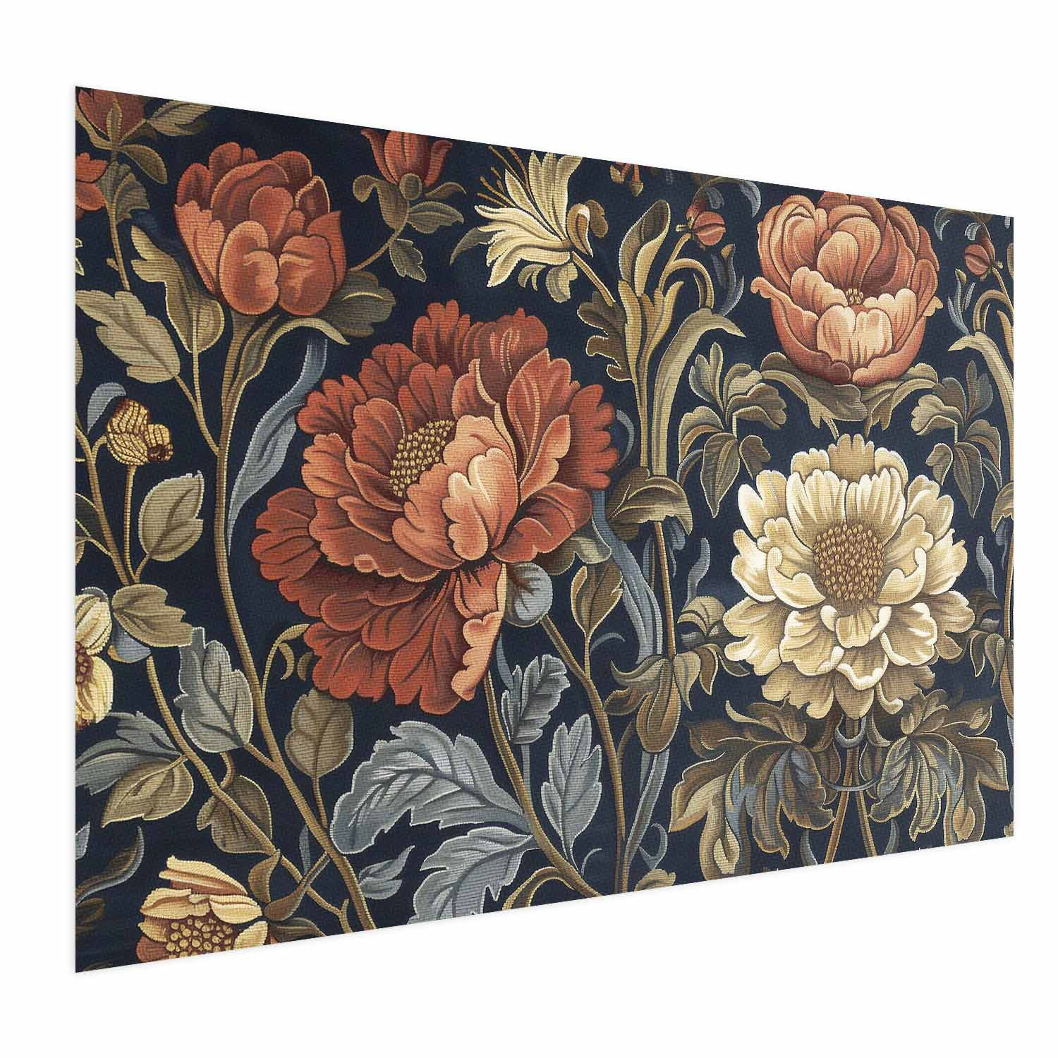 Plakat Gobelinowe kwiaty 30x21 cm