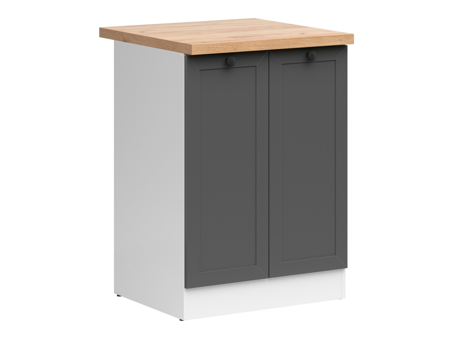 Szafka kuchenna dolna Junona Line 60 cm prawa grafitowa z blatem