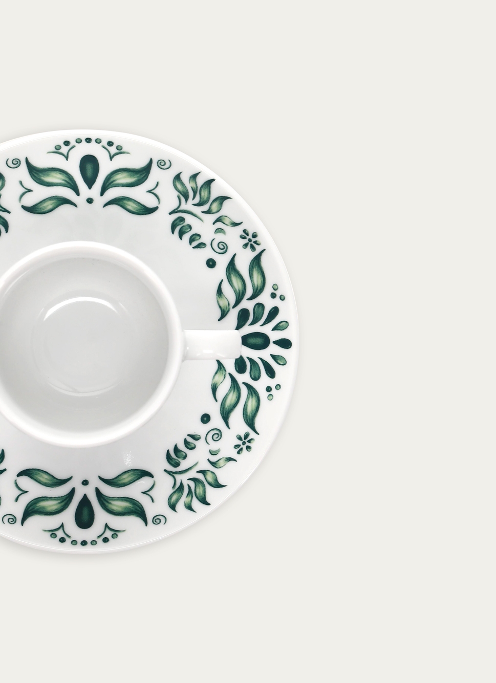 TASSE AVEC SOUCOUPE EN PORCELAINE VERT