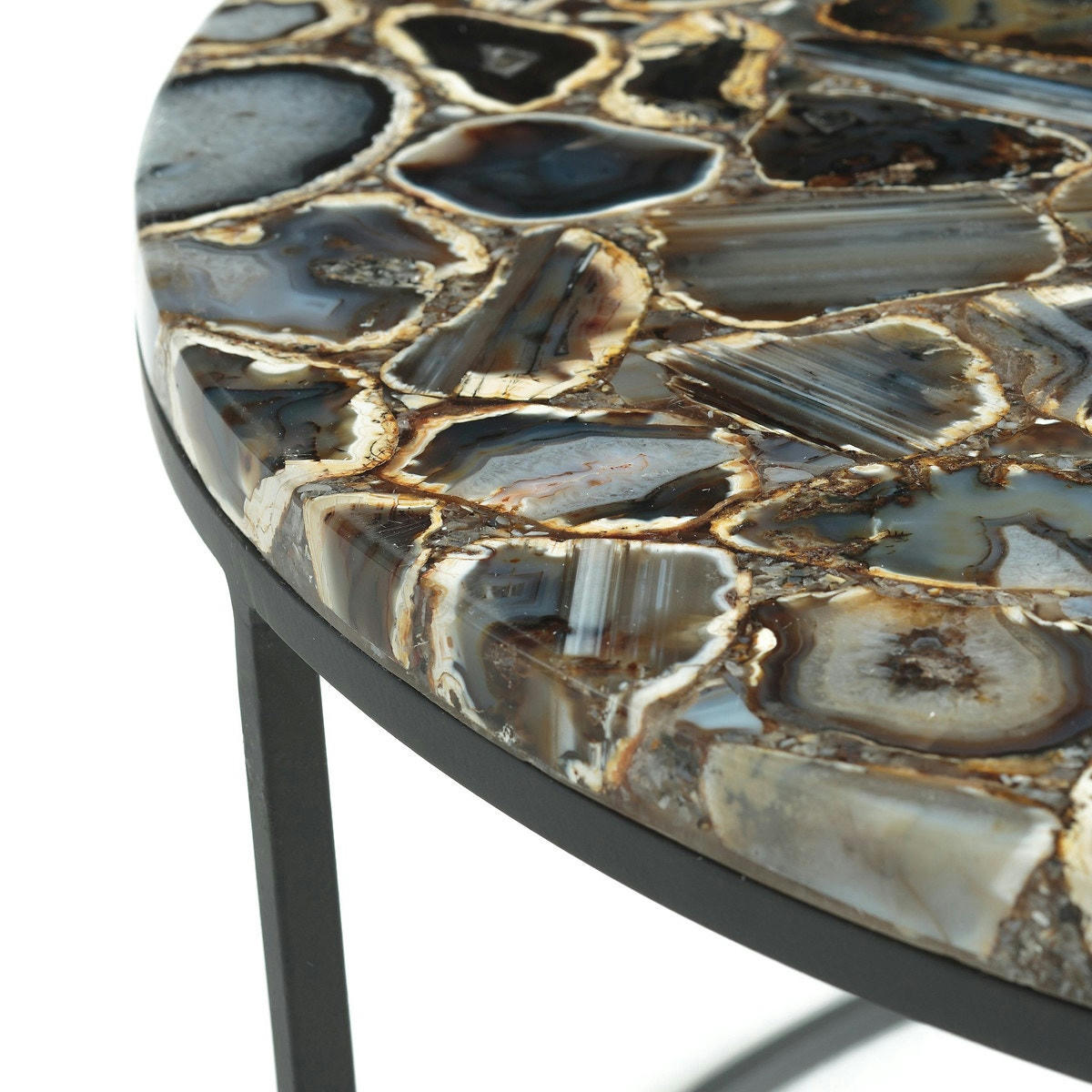 Table basse agate et métal acier Anaximène