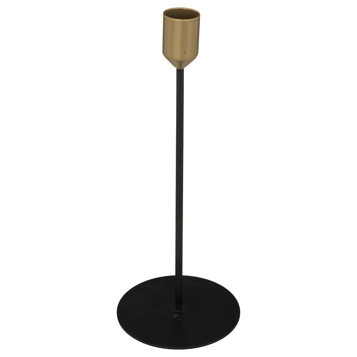 Castiçal em metal preto e dourado MAX