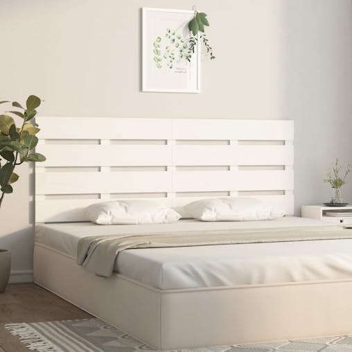 NNEVL Headboard White 150x3x80 cm Solid Wood Pine