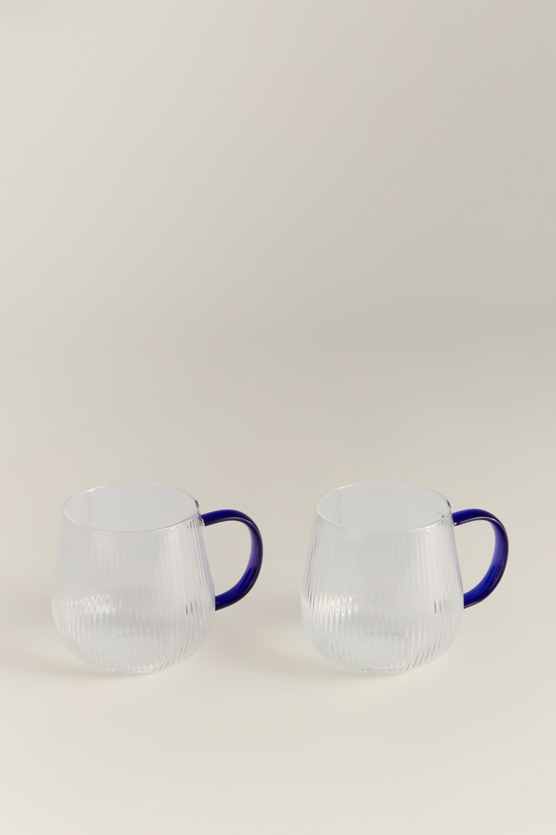 Pack 2 tazas borosilicato asa colores