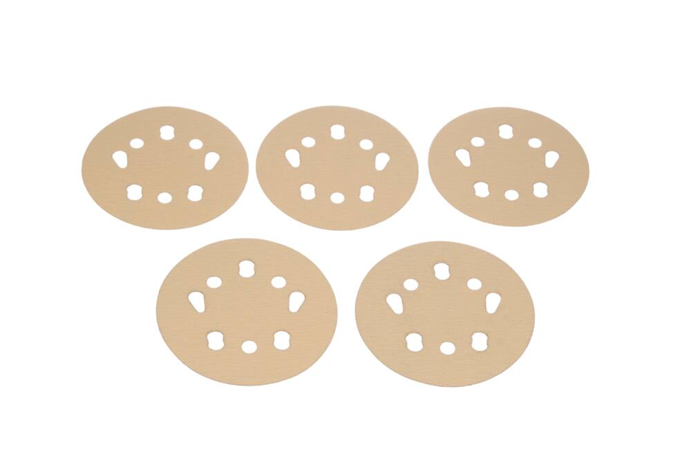 MAXIMUM 5-in Universal Hole Aluminum Oxide Random Orbit Sanding Disc Set for Wood, Metal, Plastic, 5-pk