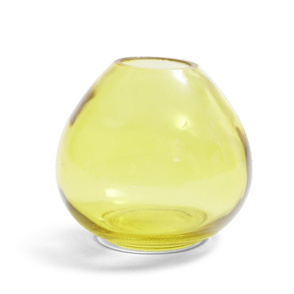 Soliflore rond verre jaune Ø8,5xH7,7cm