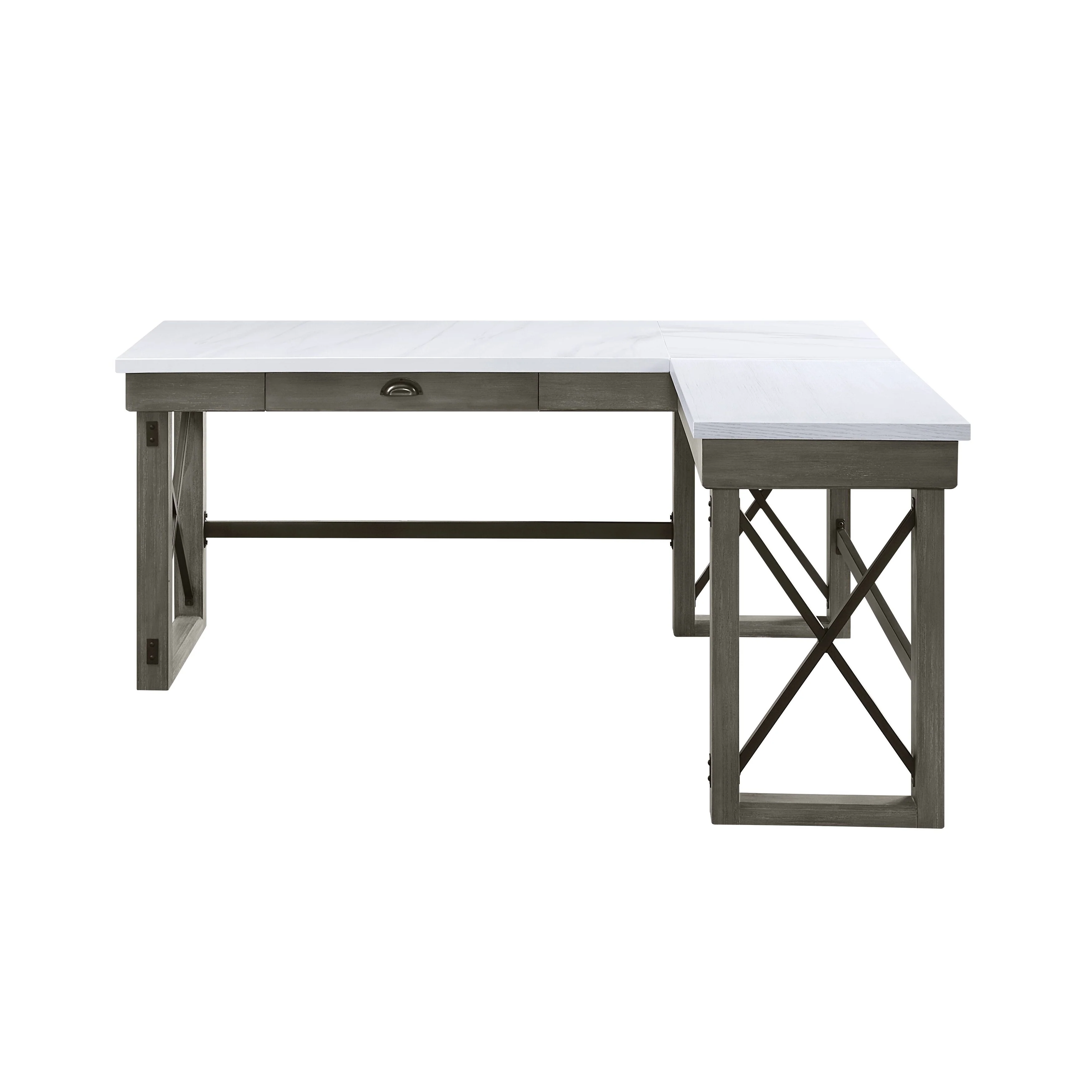 Talmar Marble Top Weathered Gray Finish Writing Desk with Lift Top