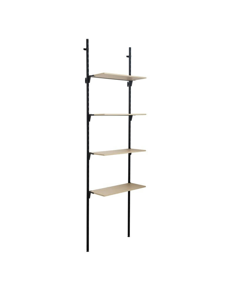 KALI - Meuble bibliothèque modulable  design industriel 4 étagères réglables