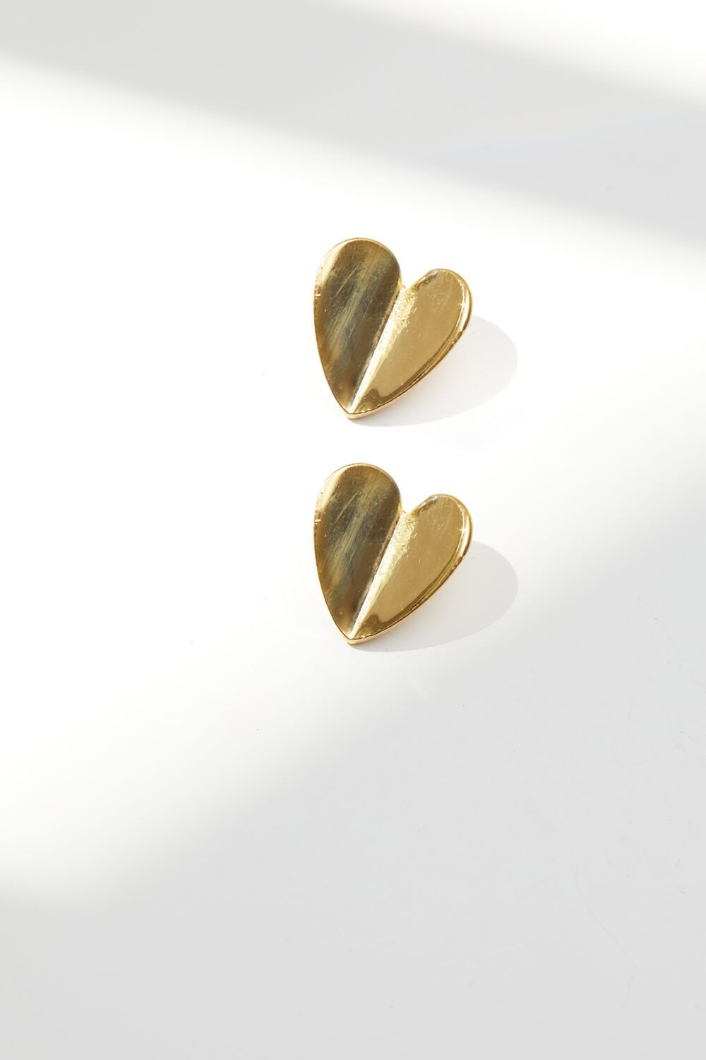 Simply Silver Gold Plated Sterling Silver 925 Heart Stud Earrings
