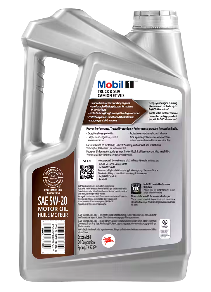 Mobil 1™ Truck & SUV 5W20 Synthetic Engine/Motor Oil, 4.73-L