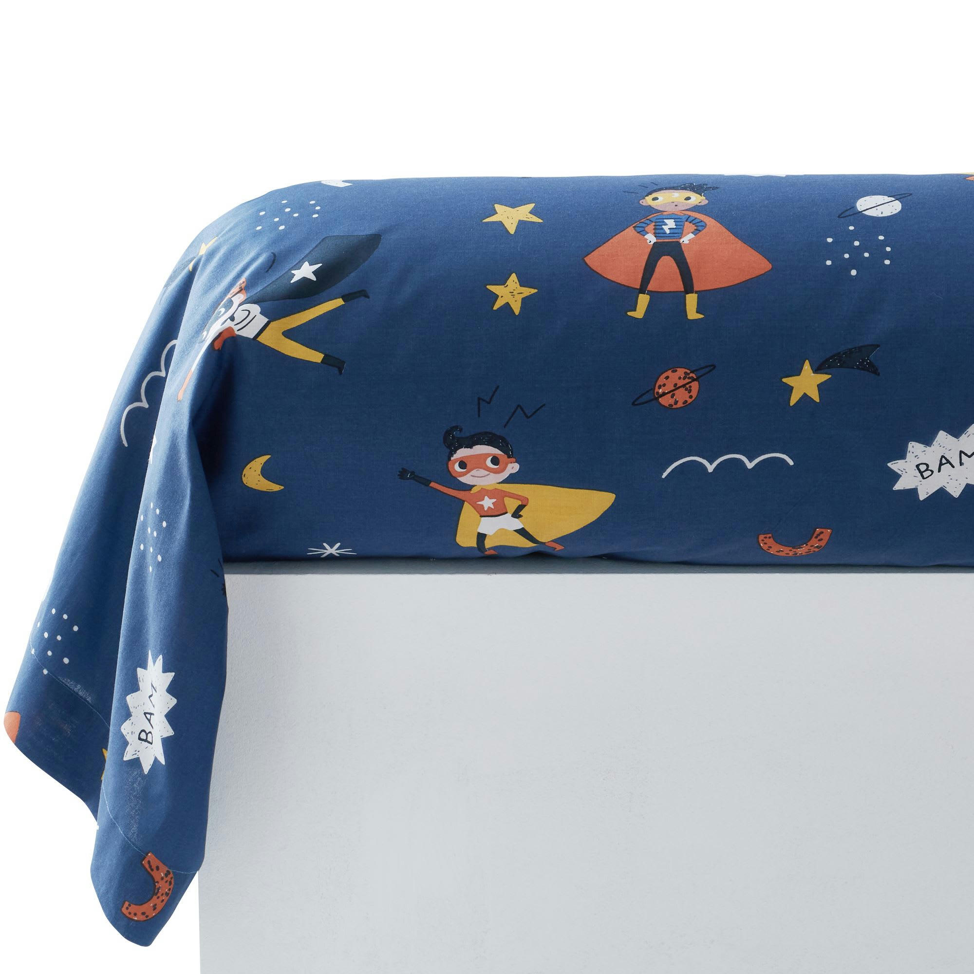 SUPER HEROS - Traversin moelleux 43x140 multicolore en coton