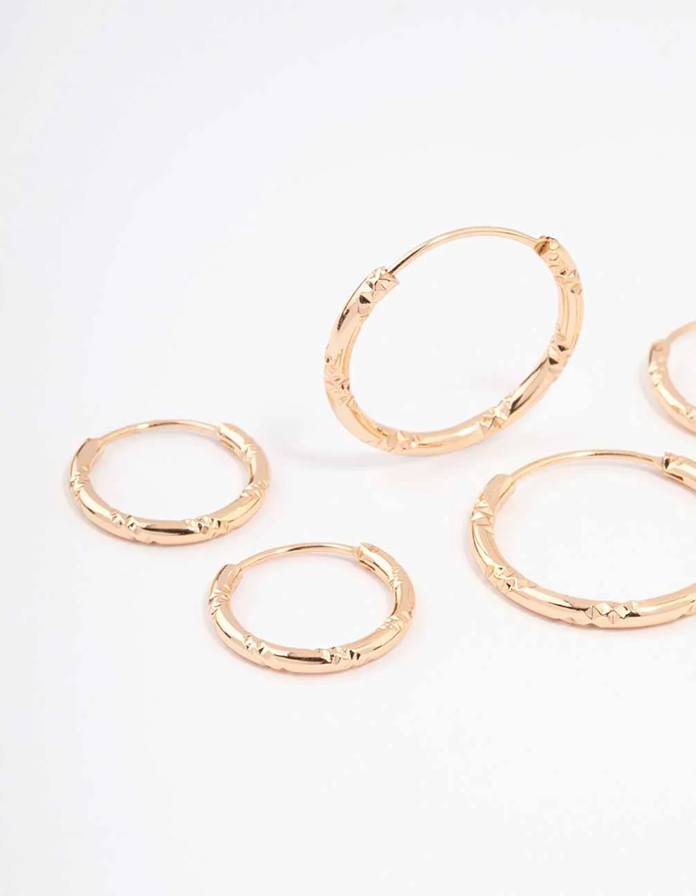 Gold Skinny Bamboo Hoop Earring 3-Pack