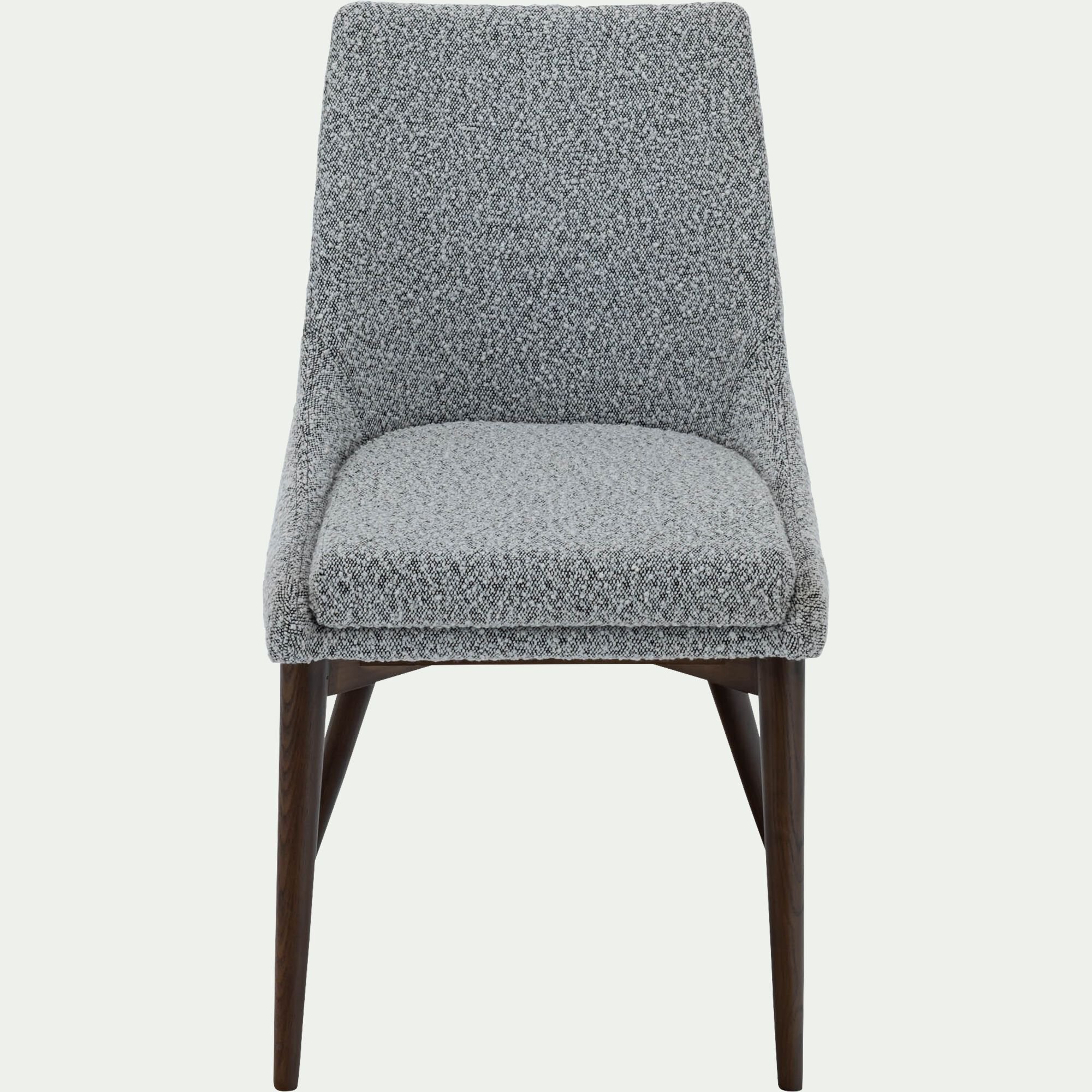 ABBY - Chaise de repas en tissu bouclette rasé - gris clair
