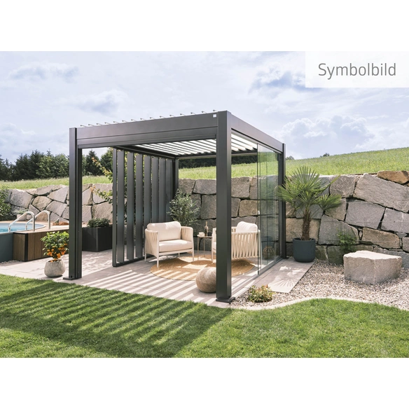 Pergola »Gr. 5,5 x 3,5«, BxHxT: 552,5 x 264 x 367,5 cm, dunkelgrau/silber-metallic
