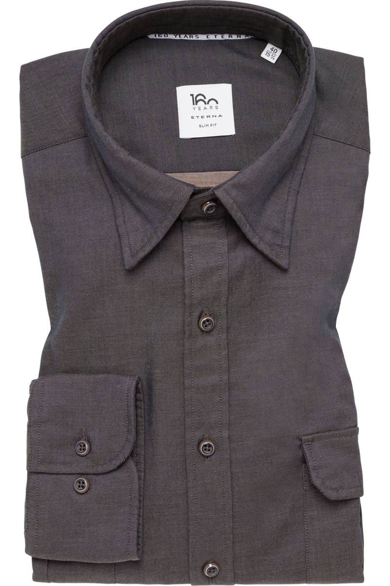 ETERNA 1863 Slim Fit Hemd dunkelblau, Einfarbig