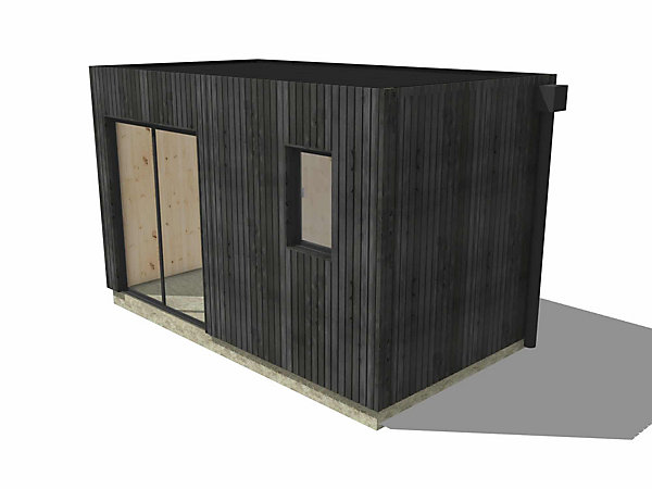Bureau de jardin 4 saisons en bois 4,4 x 2,4 x 2,7 m / isolation RE2020 / menuiseries alu k-line