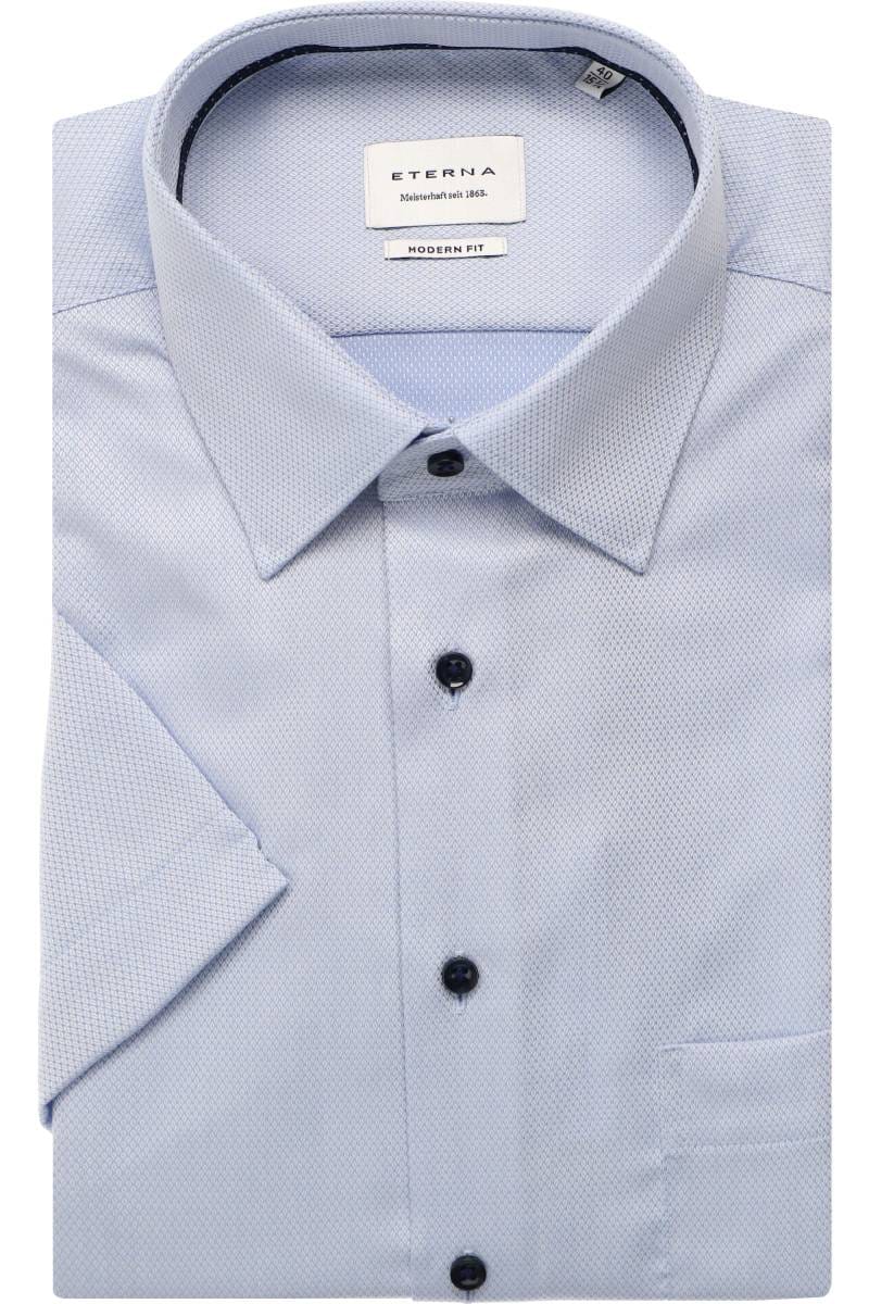 ETERNA Modern Fit Hemd mittelblau, Strukturiert