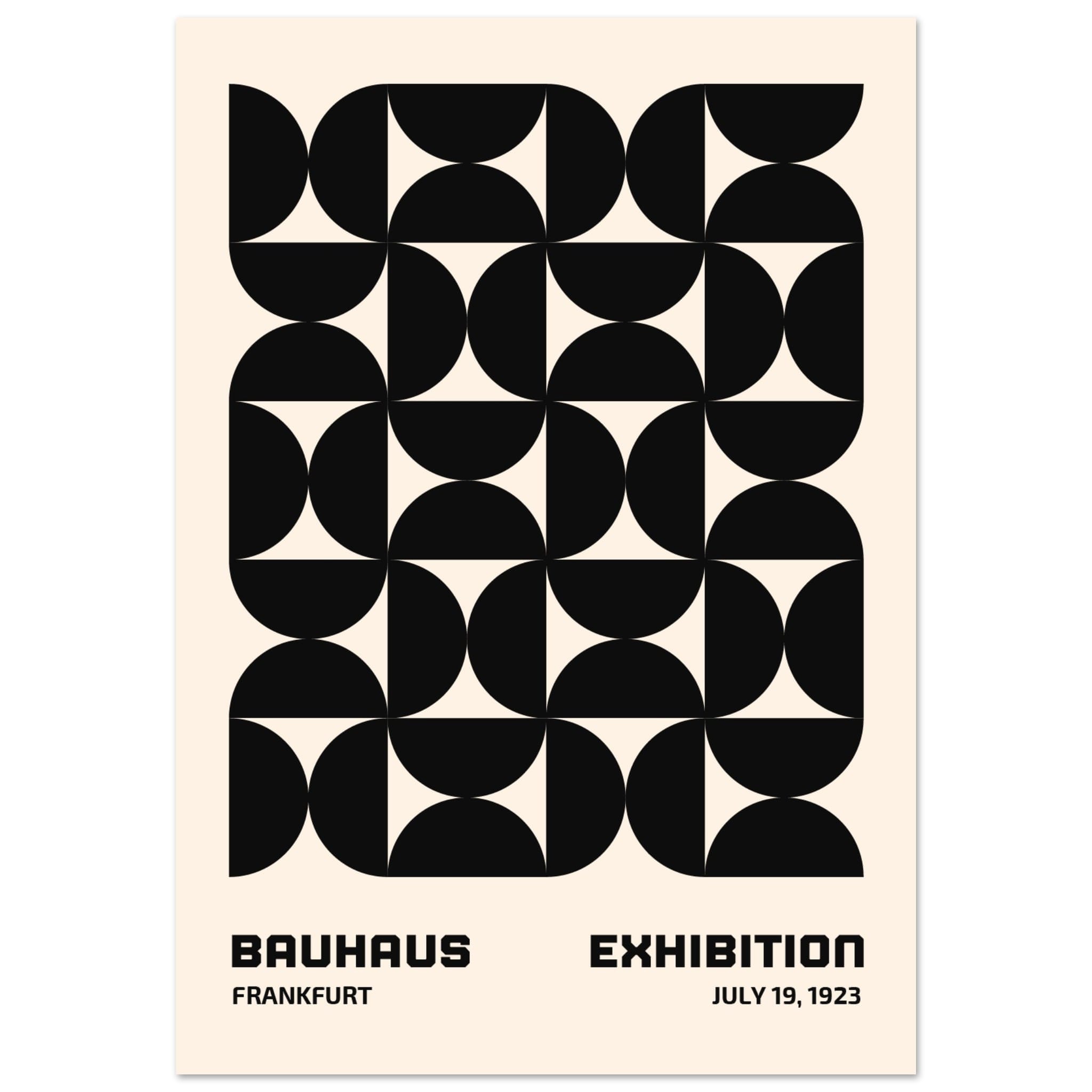 Artfulprints Poster Bauhaus - 19 juli 1923 zwart  - 70x100 cm - Zwart / Wit